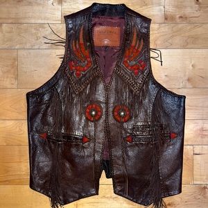 Exquisite ONE-OF-KIND MEN’s leather vest handmade by Carlos Myers